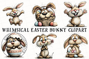 Whimsical Easter Bunny Clipart, an Illustration by OK Design (Thumbnail 2 of 6)