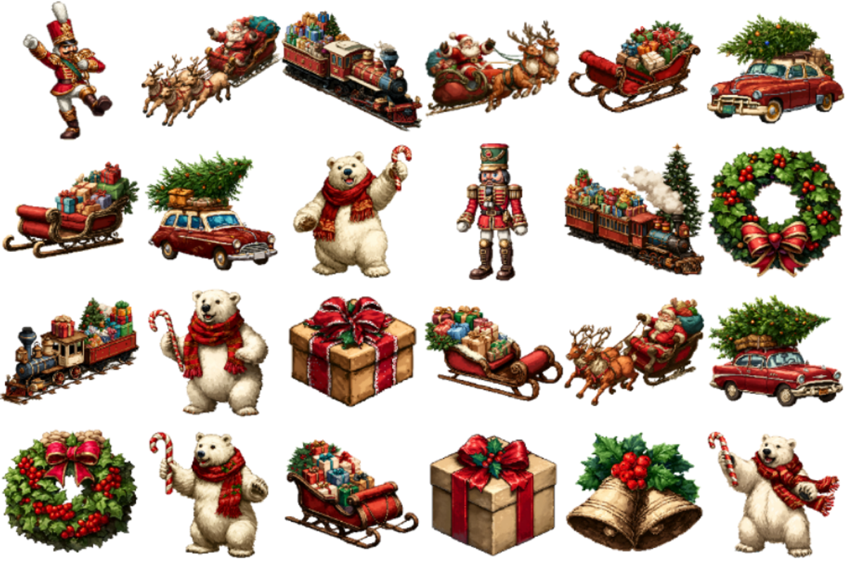 Pixel Art Christmas Clipart, an Illustration by Markicha Art (Photo 2 of 4)