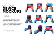 Device Cartoon Mockups, a Mockup by Bruno's Shop (Thumbnail 1 of 3)