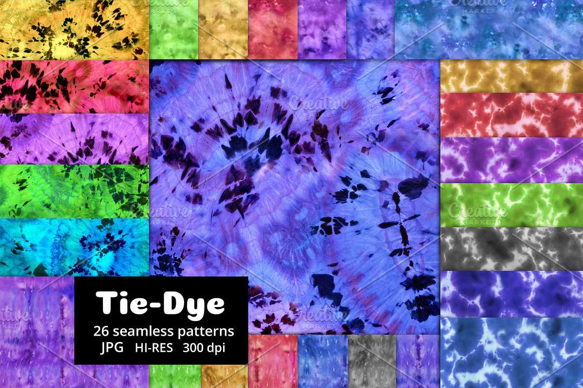 Tie-Dye Textures, Seamless Patterns, a Pattern Graphic by Sveta Aho (Photo 1 of 6)