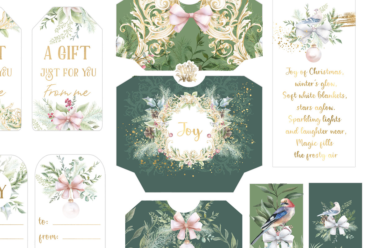 Watercolor Christmas ornament bundle, a Decorative Illustration by WonderWonder (Photo 17 of 20)