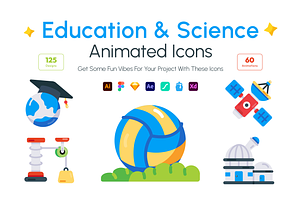 Animated Education and Science Icons, a Duotone Icon by Prosymbols