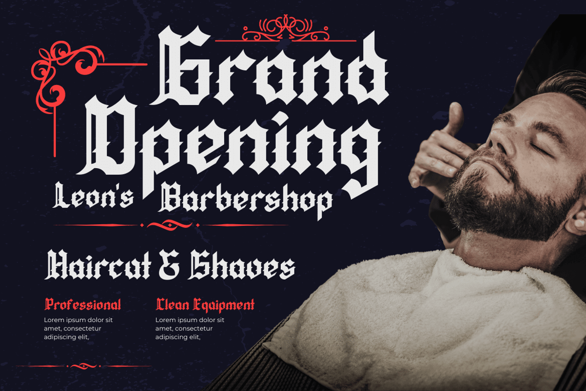 QIUBA Blackletter font, a Blackletter Font by twinstd (Photo 9 of 13)