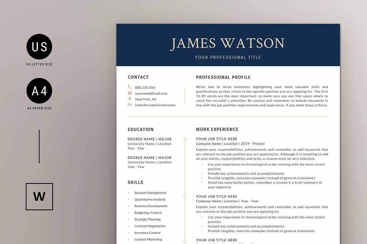 Executive Resume & Cover Letter Word, a Resume Template by Resume Bureau (Photo 1 of 6)