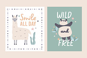 Cute childish cards with animals set, an Animal Illustration by Good Studio (Thumbnail 3 of 12)
