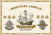 Vintage Nautical Labels Collection, a Texture Illustration by Retro Graphics (Thumbnail 1 of 2)