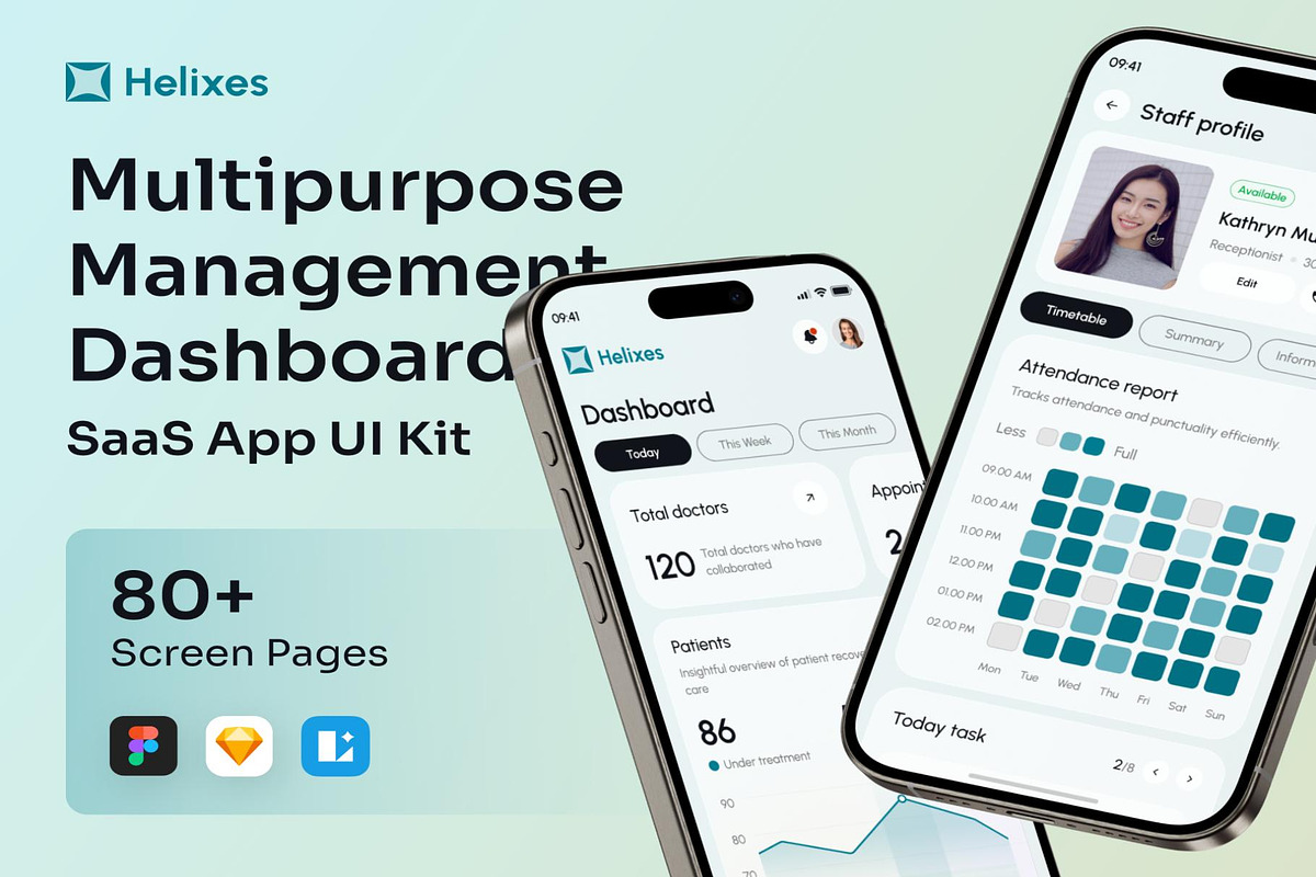 Helixes - Multipurpose Healthcare, an UI Kit Template by Creative Perspective (Photo 1 of 9)