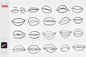 Lips Stamp Portrait Mouth Guide Art