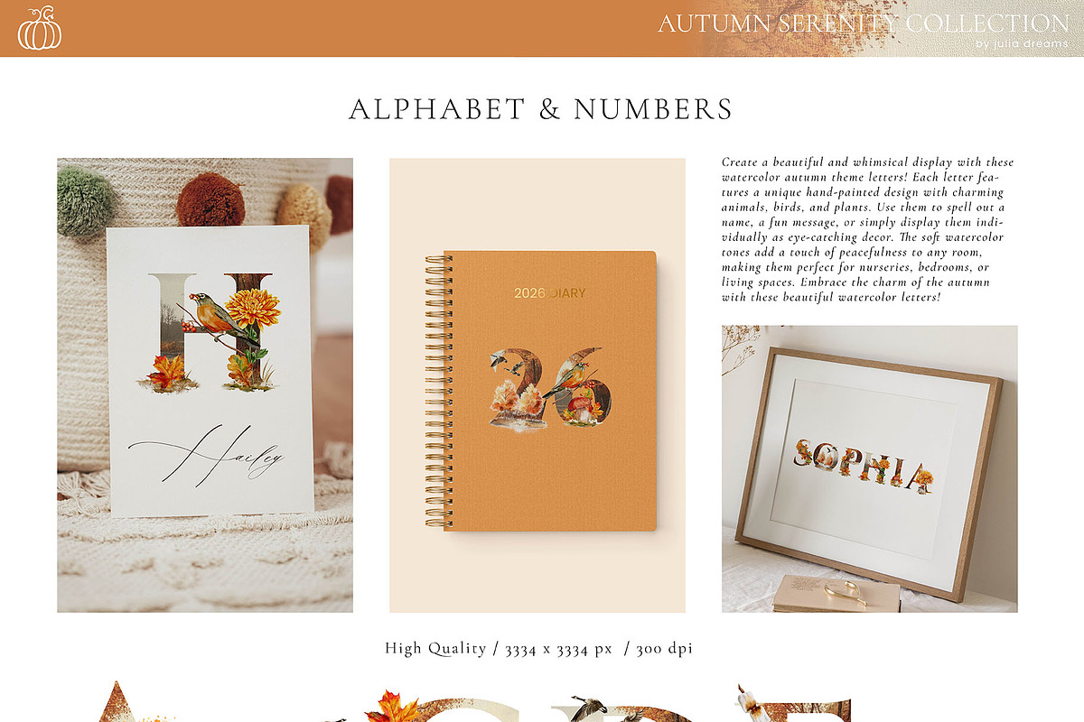 Autumn Serenity Watercolor Clipart, a Graphic by Julia Dreams (Photo 4 of 12)