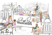 Paris set with a fashion girl., a Decorative Illustration by Laifalight (Thumbnail 1 of 3)