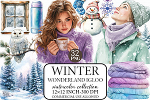 Winter Wonderland Igloo Clipart, an Illustration by Libby Wishes