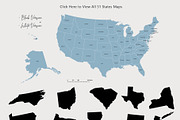 States Maps + Typography of USA, an Object Graphic by ArtFusion (Thumbnail 2 of 5)
