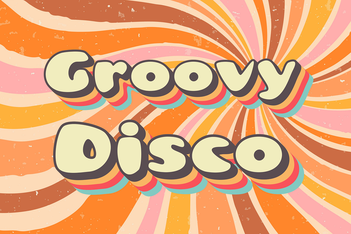Groovy Disco 70s Font, a Font by vladocar (Photo 1 of 6)
