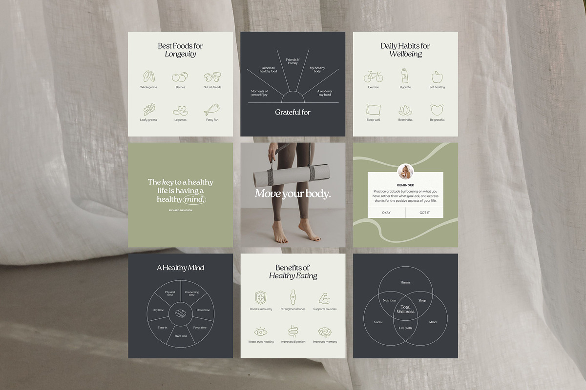 Wellness Coach Template - Canva, a Social Media Template by Willoe Studio (Photo 3 of 12)