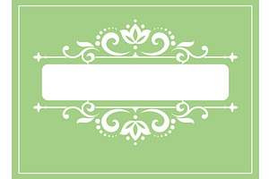 Vintage green and white element, an Illustration by RODINA