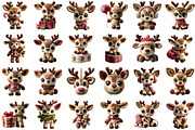 Christmas Crochet Reindeer Clipart, an Illustration by Sublimation Artist (Thumbnail 2 of 6)