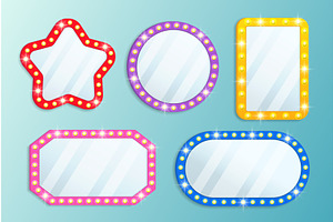 Mirror bulbs. Makeup mirror with, an Illustration by Stock-Smart-Start