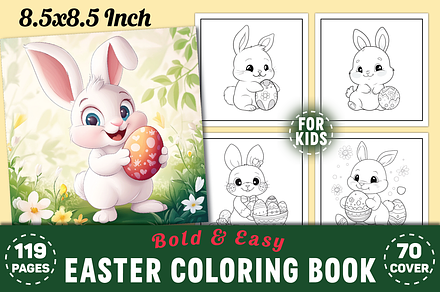 Bold & Easy Easter Coloring Book, a Seasonal Illustration by CFC Design Hub