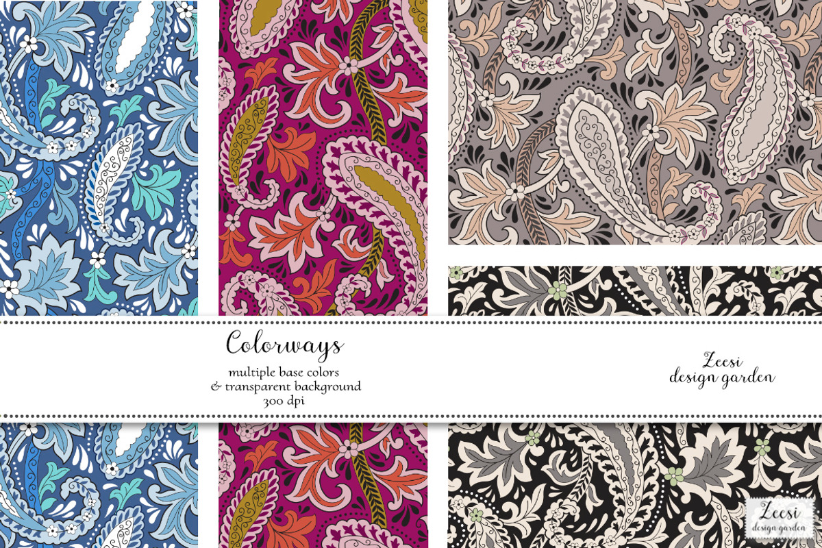 Olivia Paisley Pattern & Motifs, a Pattern Graphic by Zeesi Design Garden (Photo 6 of 11)