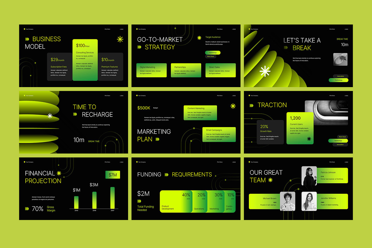 Futuristic Pitch Deck Powerpoint preview 3