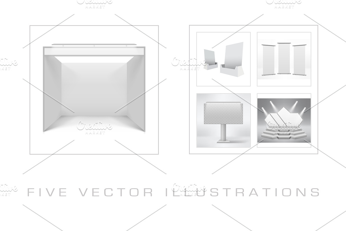 Blank white trade stands, a Work Illustration by majcot (Photo 1 of 6)