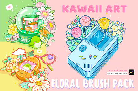 Procreate Kawaii Art Floral Brushes