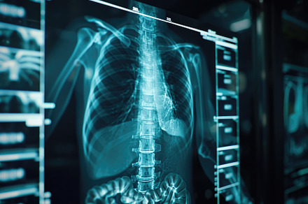 This x-ray image depicts a persons l, a Photo by Iftikhar Alam