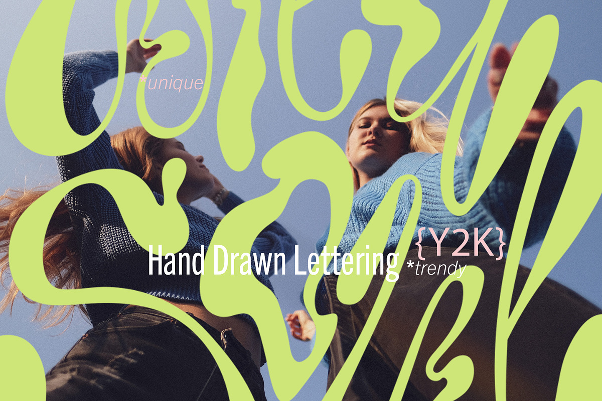BUNDLE Y2K Lettering Liquid & Groovy, an Object Graphic by Oksana Trygub (Photo 22 of 53)