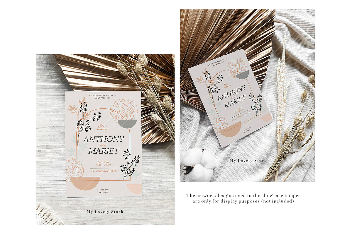 Boho Invitation Mock up Bundles, an Invitation Template by My Lovely Stock (Photo 2 of 4)