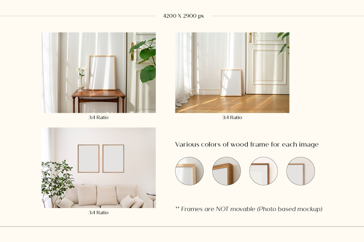 Photo Frame Mockups, a Print Template by LOPEstudio (Photo 3 of 8)