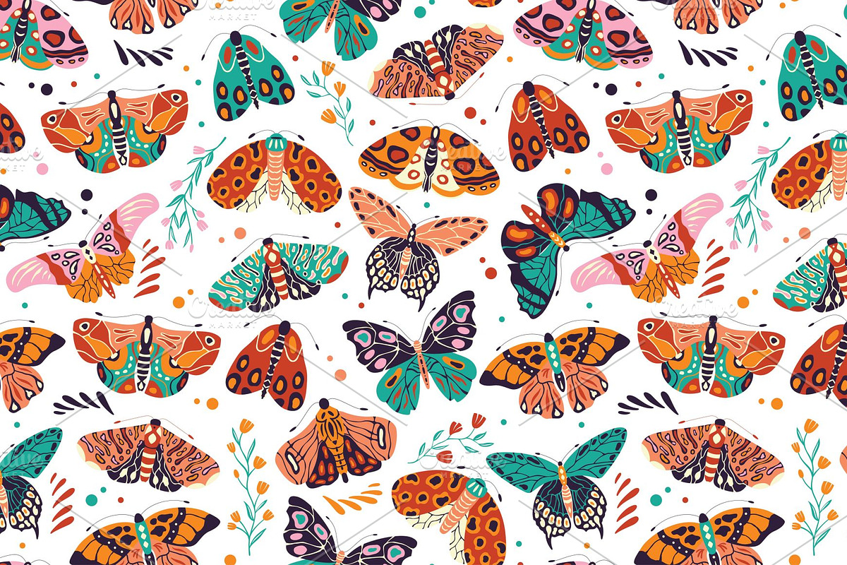Spring Butterflies and Moths, a Pattern Graphic by Blue Lela Design (Photo 4 of 8)