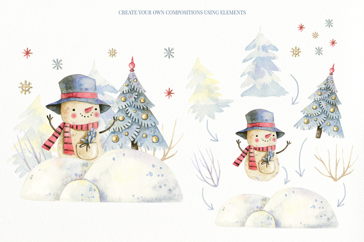 Christmas friends. New Year's set., an Animal Illustration by babenkoirusa (Photo 7 of 15)