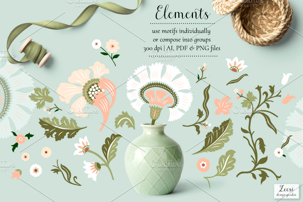 Coral Spring Patterns & Motifs, a Pattern Graphic by Zeesi Design Garden (Photo 5 of 7)