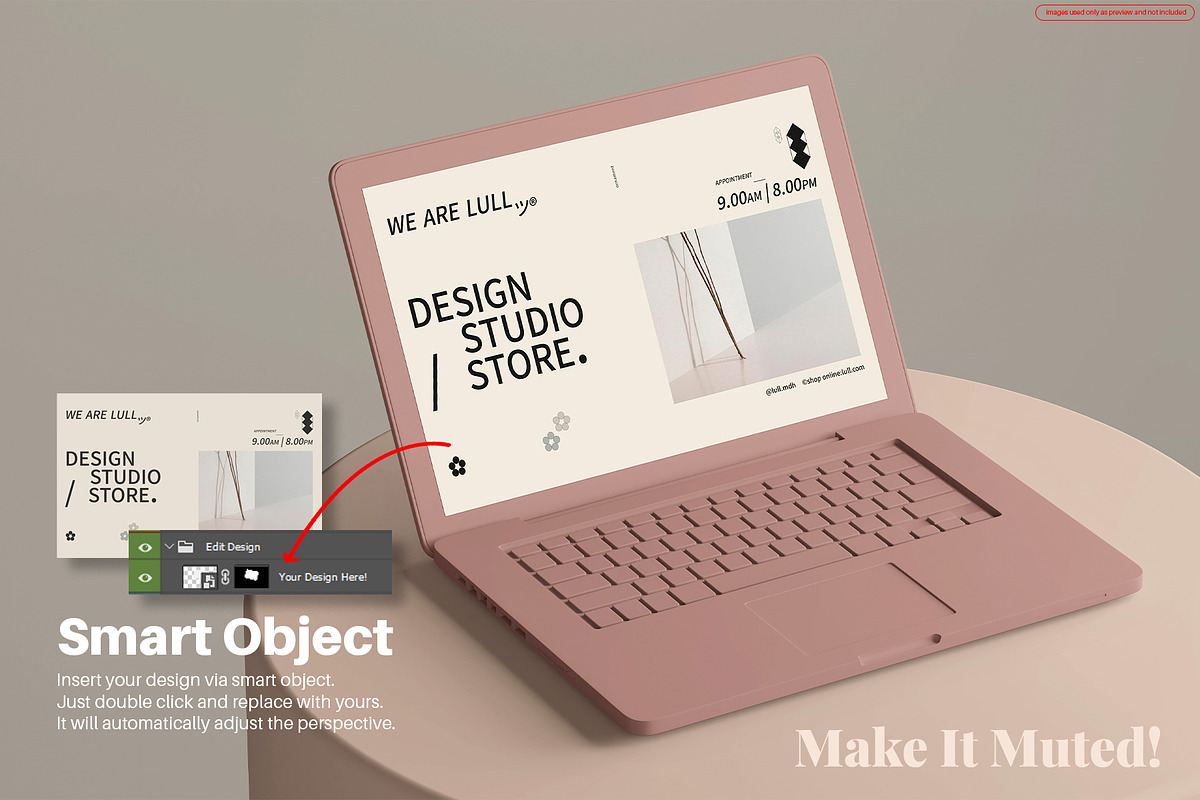 Clay Macbook On Podium Mockup Set, a Device Mockup by Remnand Studio (Photo 3 of 9)