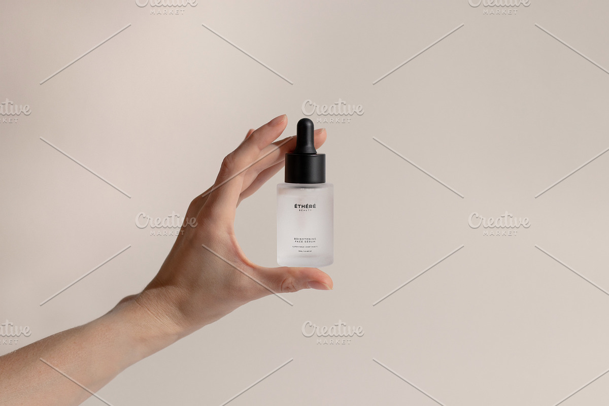 Frosted Dropper Bottle Mockup, a Packaging Mockup by Wildfield Studio (Photo 12 of 15)