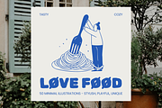 Løve Føød: Fun Food & Drink People, a Food Illustration by Veyla (Thumbnail 1 of 14)