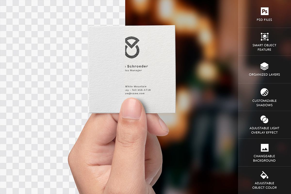 Square Business Card Mockup, a Product Mockup by GfxFoundry (Photo 2 of 6)