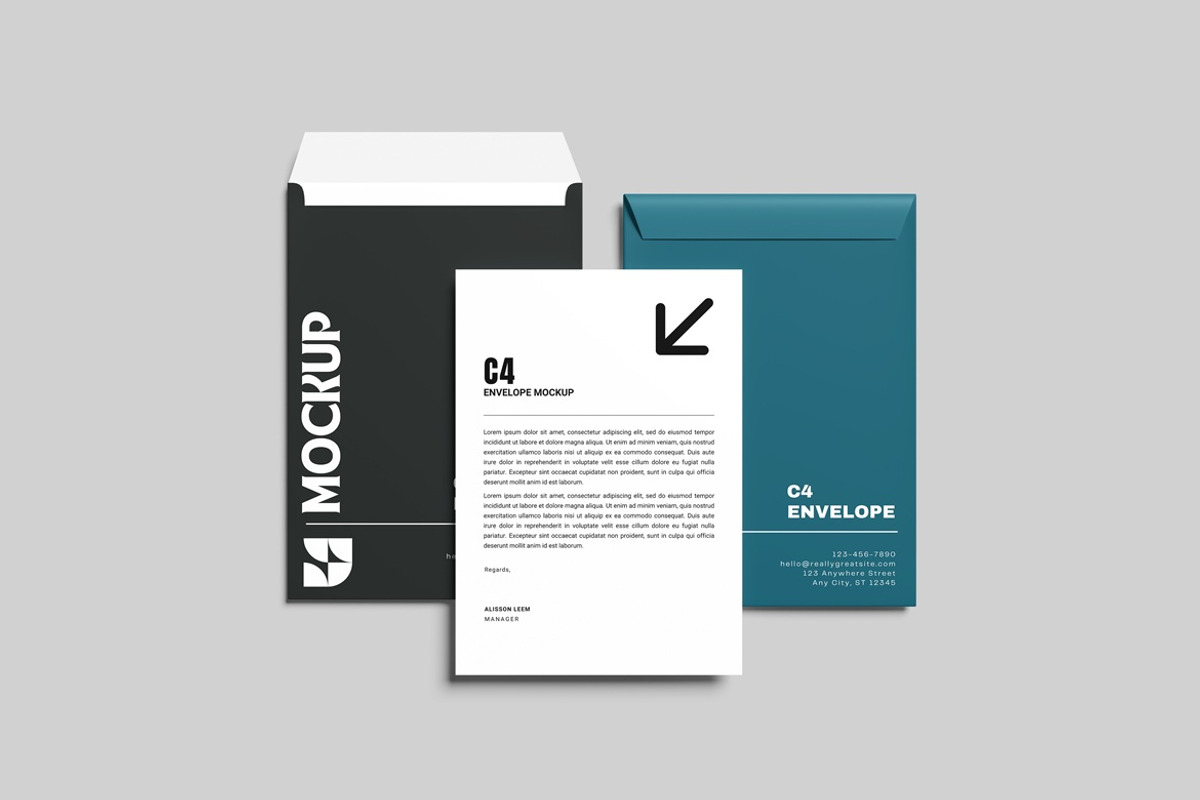 High Quality C4 Envelope Mockup, an Advertising Mockup by GraphicWindow (Photo 3 of 5)