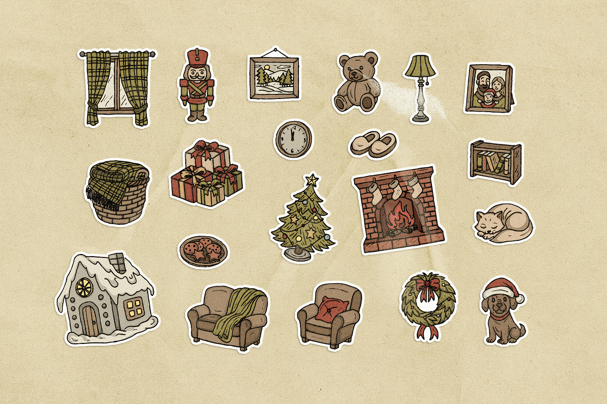 Cozy Christmas Living Room Vector, an Illustration by MEANDSTUDIO (Photo 8 of 8)