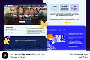 Kids Education Non-Profit Website, an UI Kit Template by BeadyLab