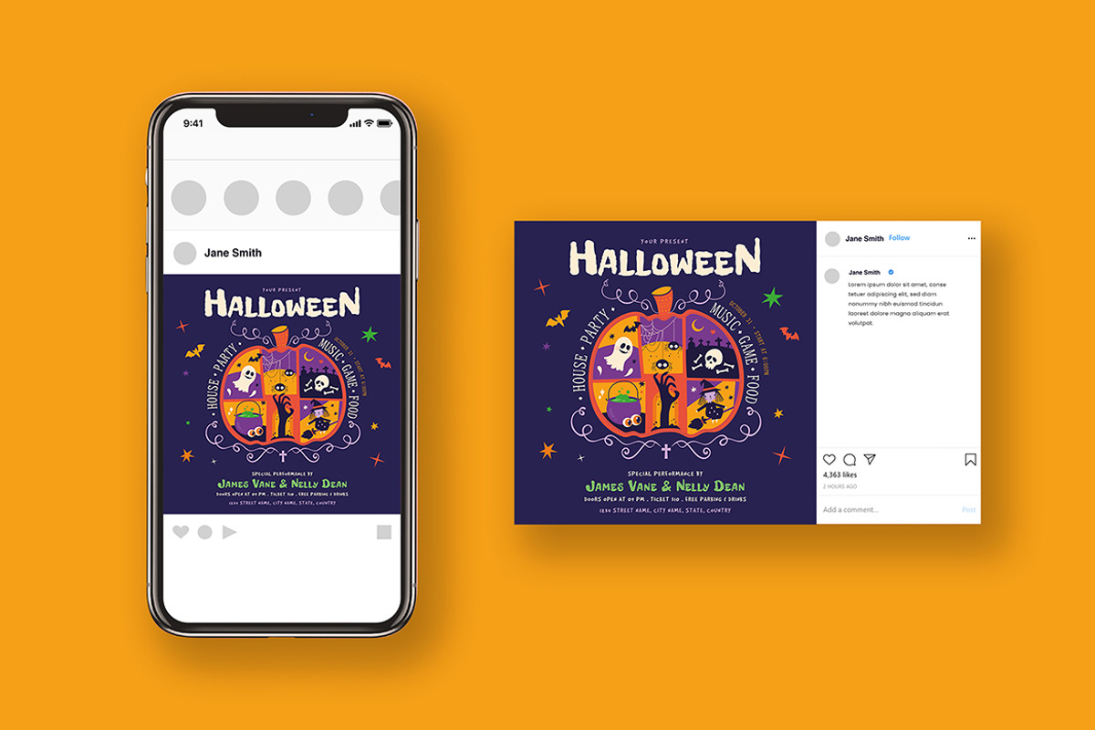 Halloween House Party, a Flyer Template by Esui Studio (Photo 3 of 4)
