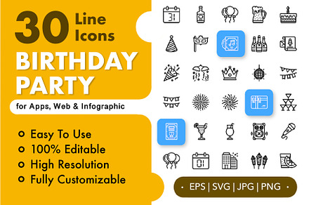 Birthday Party - Premium Icons Pack