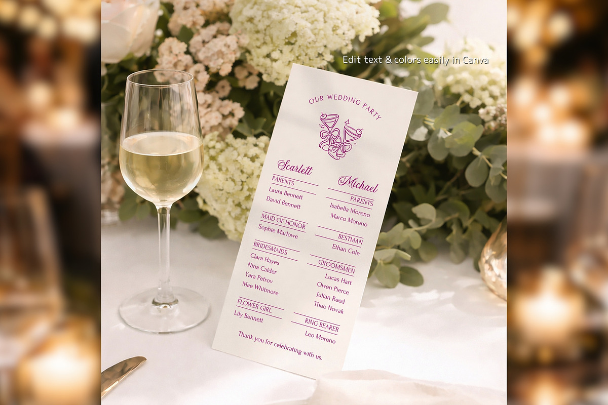 Luxury Wedding Program Canva bd004, a Card Template by TyphoonStudio (Photo 5 of 8)
