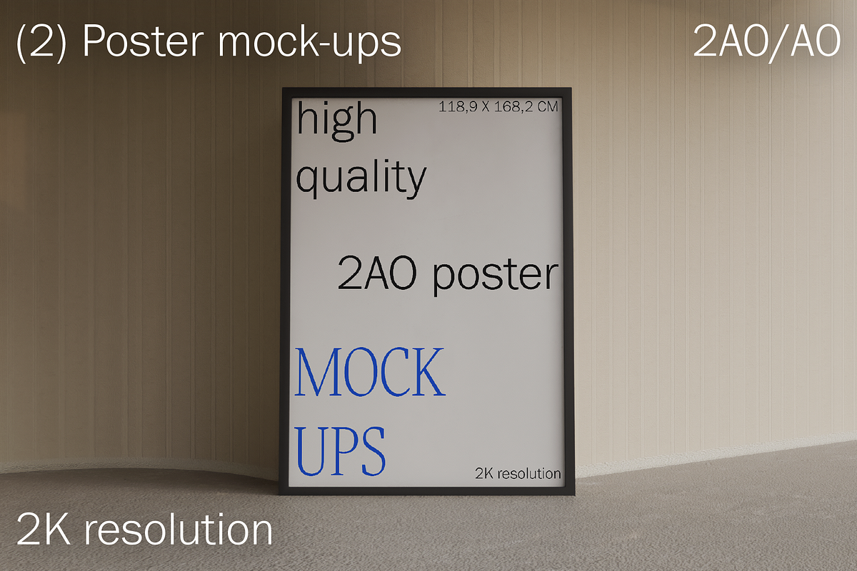 2A0/A0/A1 Poster Mock-Up, an Advertising Mockup by Satisfaction (Photo 1 of 2)