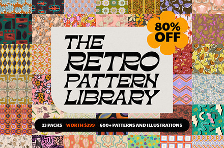 Retro Pattern Library 80% OFF, a Pattern Graphic by angelainthefields