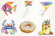 Summer Beach Fun Clipart Set, an Illustration by Libby Wishes (Thumbnail 2 of 6)