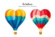 Watercolor color heart air balloons, a Transportation Illustration by Art and Funny (Thumbnail 3 of 7)
