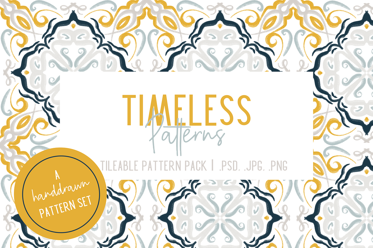 Mustard & Navy Patterns, a Pattern Graphic by TheLegacyBrandingCo (Photo 4 of 10)