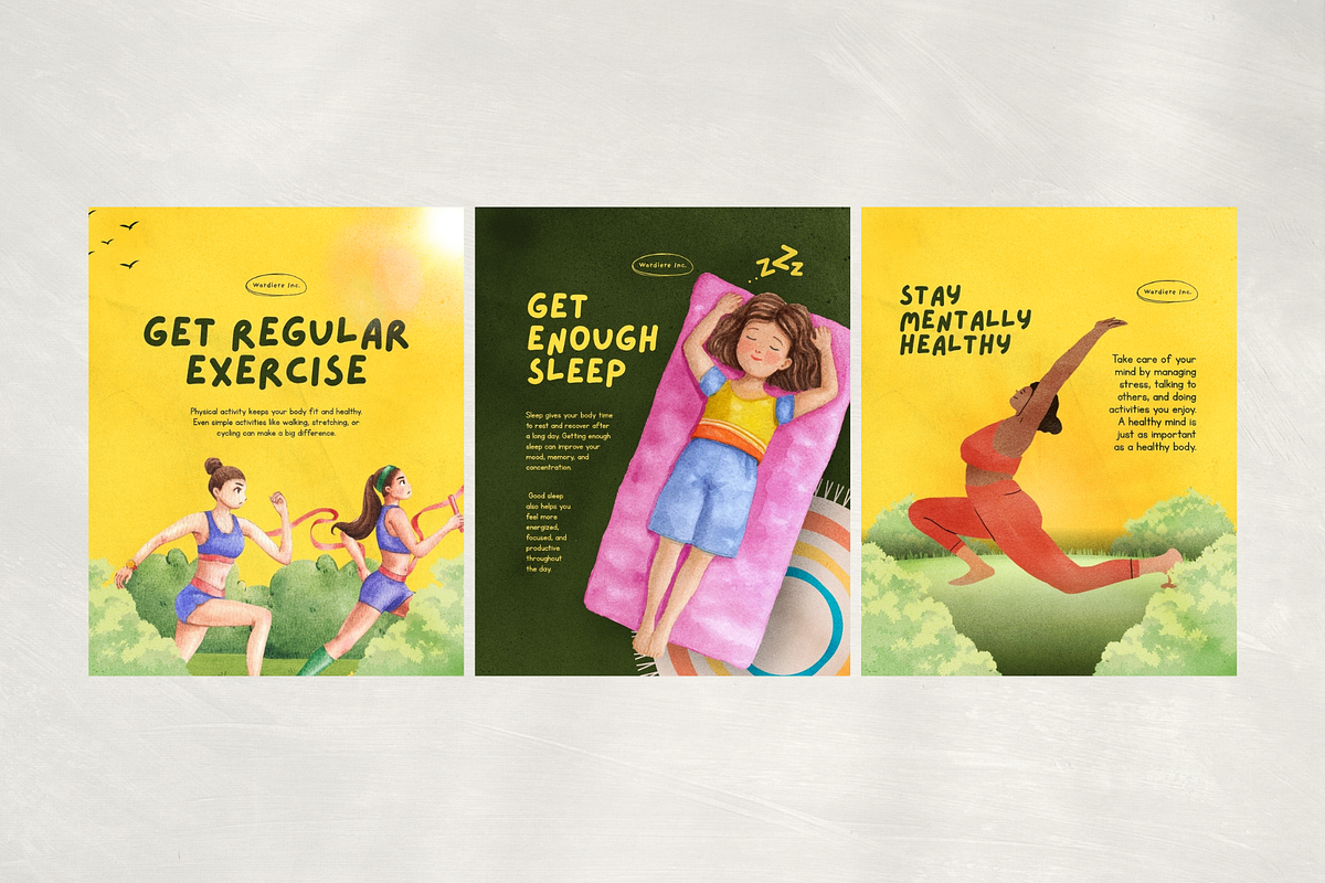 Canva Healthy Habits Carousel, a Social Media Template by Dstudio (Photo 4 of 4)