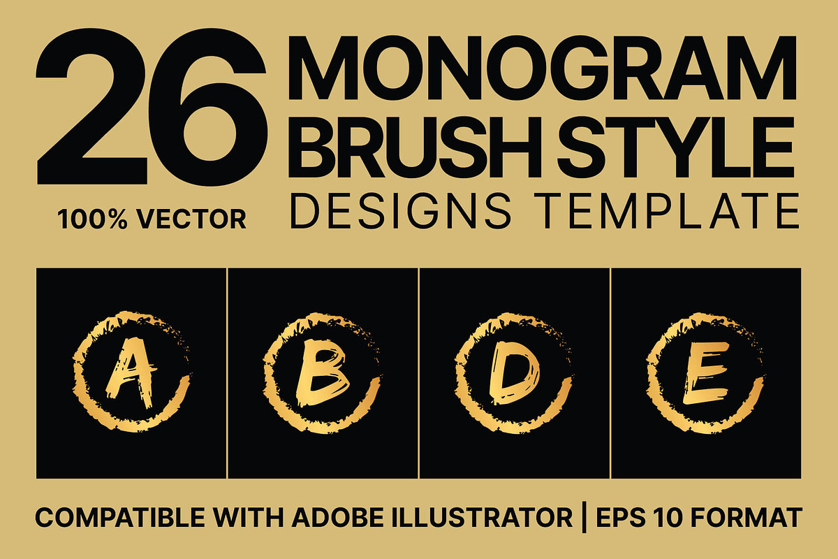 26 A-Z Alphabetic Letter Monograms, a Branding & Logo Template by Walldecorated (Photo 1 of 5)